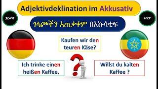 German-Amharic | Adjektivdeklination im Akkusativ | ገላጮችን አጠቃቀም በአኩሳቲፍ