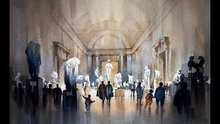 Afternoon at the Met : Lesson in Drawing and Painting  ( Part One ) #art  #architecture #watercolor