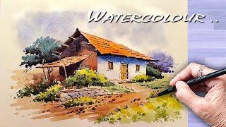  Best Landscape Painting for Beginners | Watercolour | जलरंग निसर्गचित्र पेंटिंग