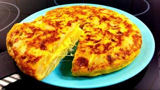 Traditional Spanish omelette with cheese | Everyone will be delighted | Easy cooking