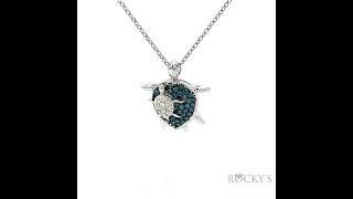 SDD5308_BL  14K White Gold Blue Diamond Turtle