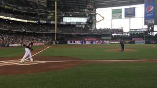 SFC Greg Schulz throwing out the first pitch at Miller Park, on May 25 2015.