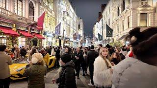 London's Mayfair Night Walk | A Stroll Through The Heart of London Luxury Shopping Streets [4K]