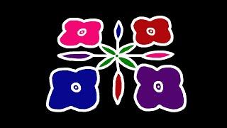 Flower kolam | flower rangoli | 7 dots kolam | pulli kolam | flower muggulu | easy rangoli design