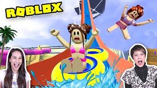 ROBLOX WATERPARK: MIJN ZUSJE VIEL VAN DE MEGA GLIJBAAN AF! || Let's Play Wednesday