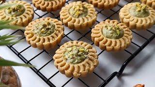 Pistachio Tart | Resepi mudah tanpa telur dan mixer | Eggless Recipe | Biskut Raya