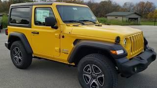 BRAND NEW 2020 JEEP WRANGLER 2 DOOR SPORT S HELLAYELLA YELLOW OVERVIEW WALK AROUND EASTER EGG FIND