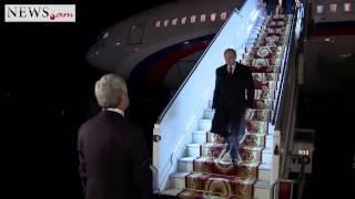 Serzh Sargsyan meets Vladimir Putin at Armenian airport