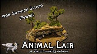 Iron Gryphon Studio - Ep 29 Animal Lair (beast den for DnD, terrain diorama tabletop wargames)