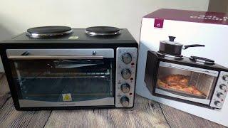 Mini oven with hob unboxing, review. Andrew James portable mini combi oven stove top