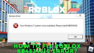 How to Fix Roblox Kb4534310 error on Windows 7 (English Subtitle and Quick Tutorial)