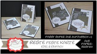 Papier Restekarte - Geburtstagskarte einfach & edel - Stampin´Up! - Anleitung - Restefeste - Sketch