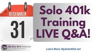  Solo 401k Questions Answered LIVE (Dec 26th) Secure Your $1,500 Tax Credit | 12/31 Deadline