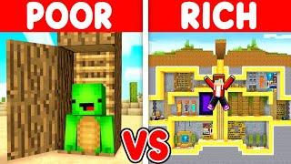 Mikey POOR Secret Base vs JJ RICH Secret House Battle in Minecraft - Maizen