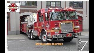 *Tiller Drift* Seattle Fire Department - *NEW* Ladder 4 Responding