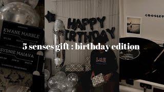 5 senses gift for my boyfriend! | 21st bday, luxury cologne, record player + more