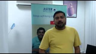 Testimonial - Aster Clinic, Sharjah