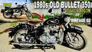 Old 1980s Model Bullet Standard 350 Restoration || Old Bullet Convert Into Vintage G2 Model Bullet