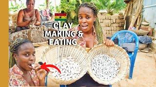 HOW TO EAT AND MAKE WHITE CLAY IN THE VOLTA REGION OF GHANA | HOW AYILO IS MADE | GHANA CULTURE