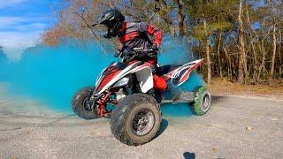 Spray Paint Burnout Hack! Green Paint + Tire Smoke makes for Vibrant Aqua Burnout!!!