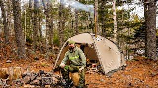 Hot Tent Camping In Rain