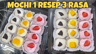 RESEP MOCHI LEMBUT ! || rasa stroberi creamcheese, cookies n cream & mangga