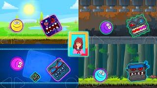 RED BALL 4 - AQUA BALL VS RAINBOW BALL VS BLUEBERRY BALL VS ALL BOSSES FUN GAMEPLAY WITH ANGELA