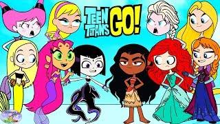 Teen Titans Go! vs. Princess Ariel and friends! Cartoon Character Swap - SETC