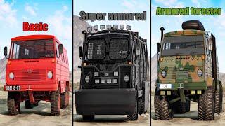 Armored truck vs Regular truck (Autobello Stambecco) - Beamng drive