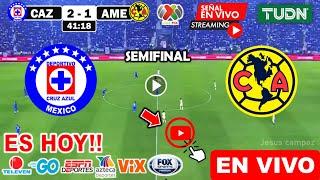 Cruz Azul vs. América en vivo, donde ver, a que hora juega SEMIFINAL IDA liga MX resumen partido