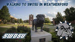 Walking to SWOSU in Weatherford, Oklahoma