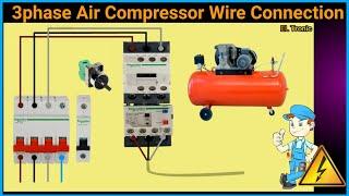 3phase Air Compressor Wire Connection | how to wire 3 phase air compressor | Pressure Switch Wiring