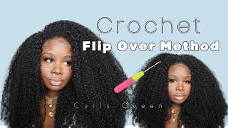 Easy Crochet " Flip Over Method" U-part Sewin 3c-4a Hair ft. Curls Queen