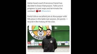 Italian head coach Francesco Farioli has decided to leave Alanyaspor