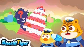 Who stole the party cake? EP05 | English version | Safety Animation | Sheriff Tiger | Kids Cartoon