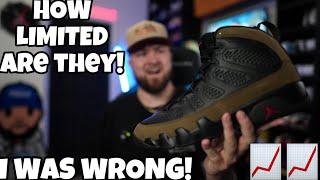 I WAS WRONG! HOW LIMITED ARE THE JORDAN 9 "OLIVE" REALLY? THESE MAY SELL FASTER THAN I THOUGHT!