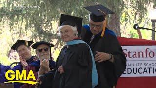 105-year-old takes home Stanford master's degree