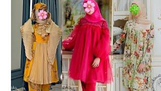 HIJOBLI BULAJAK KELINLARIMIZ UCHUN SARPAGA Fasonlar Hijobli kelin liboslari new hijab style 2021