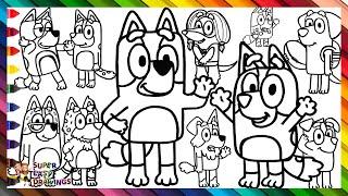 Draw and Color Bluey, Her Family, and Friends ️ Drawings for Kids