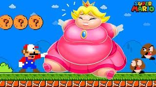 Super Mario Bros. But everything Mario touches turns fatter! | Game Animation