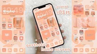 iOS15 Aesthetic orange homescreen widgetsmith tutorial