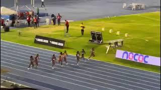 Shericka Jackson Powers to 10.84. Ahead of Tia Clayton 10.90 . Shelly Ann Fraser Pryce was third.