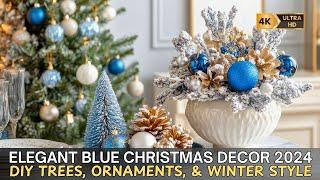 Elegant Blue Christmas Decor 2024: Luxe DIY Trees, Bold Ornaments, and Winter Style Magic!