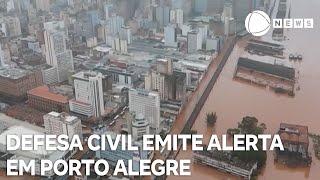 Defesa Civil emite alerta para moradores e comerciantes em Porto Alegre