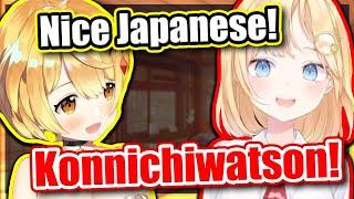 Mel's Cute English & Ame's Cute Japanese (Gets Nihongo Jouzu'd) 【ENG Sub Hololive】