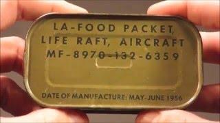 1956 LA Food Packet Abandon Aircraft Survival Ration Oldest 60 Year Charms Eaten Candy Life Raft