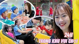 24H Mẹ Hà Hà Hí Cùng Em Mint Vy Và Em MiMi Ở Khu Vui Chơi @MiMiFamilyChannel