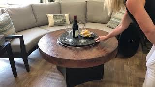 Convert your Fire table with a round lazy Susan metal lid