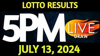 Lotto Result Today 5:00 pm draw July 13, 2024 Saturday PCSO LIVE