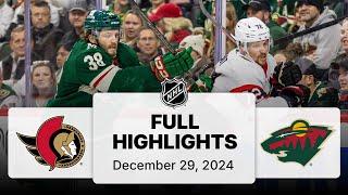 NHL Highlights | Senators vs. Wild - December 29, 2024